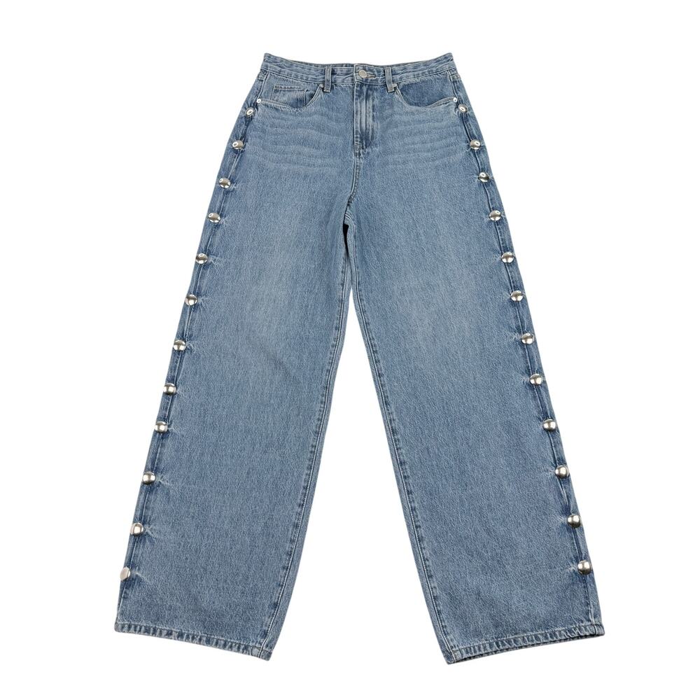 BLANKNYC The Franklin Wide Leg Studded Jeans Size 30 Y2K 90s Glam - Picture 5 of 16